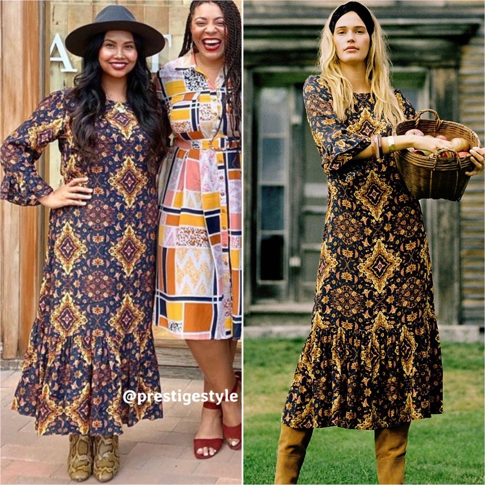 ANTHROPOLOGIE Kachel Tiburon Ruffled Maxi Dress